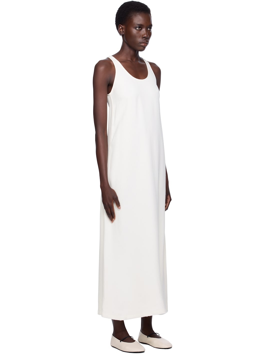 Off-White Scoop-Neck Sablé Midi Dress - 2