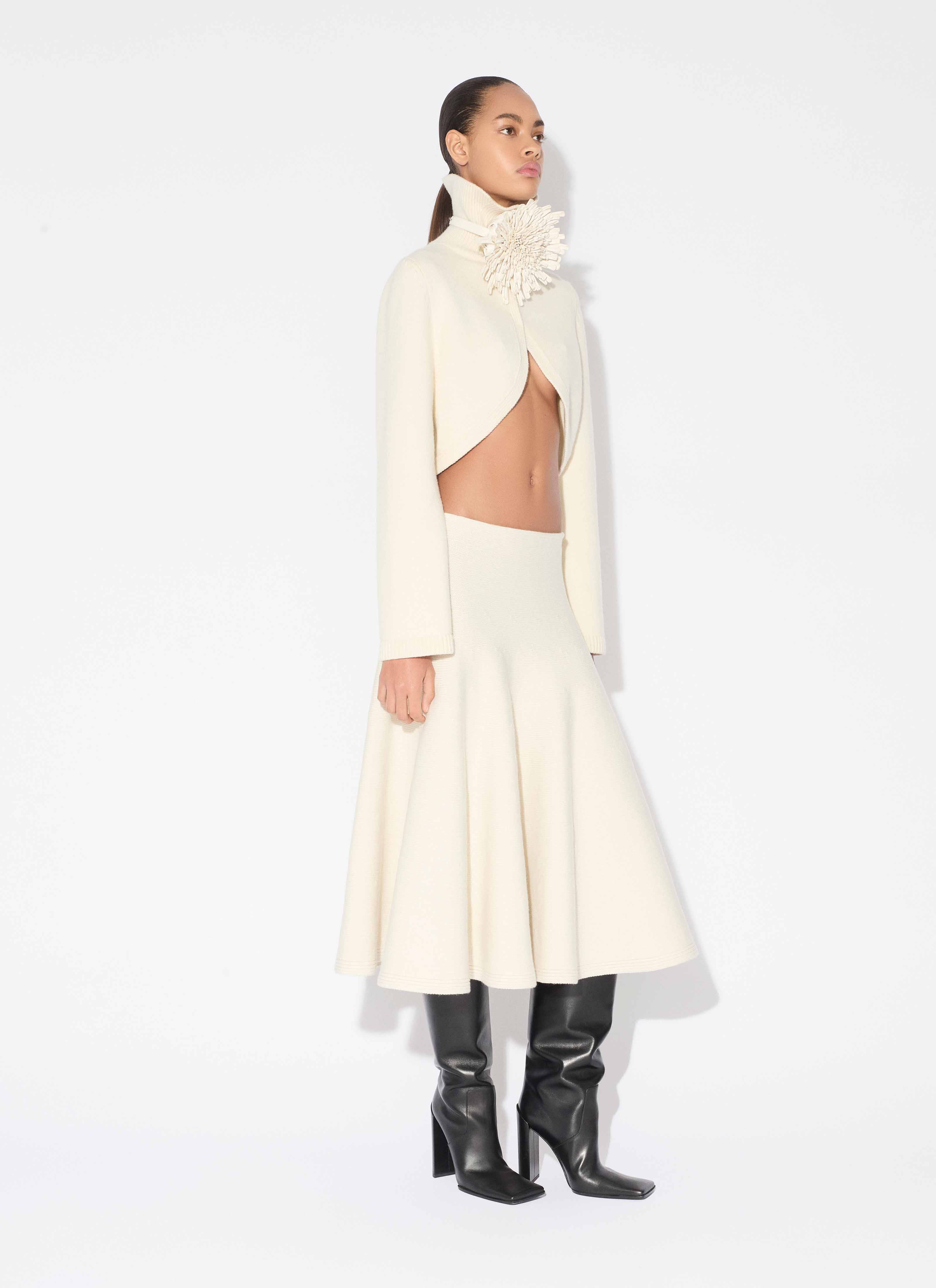 CASHMERE KNIT FLARE SKIRT - 4