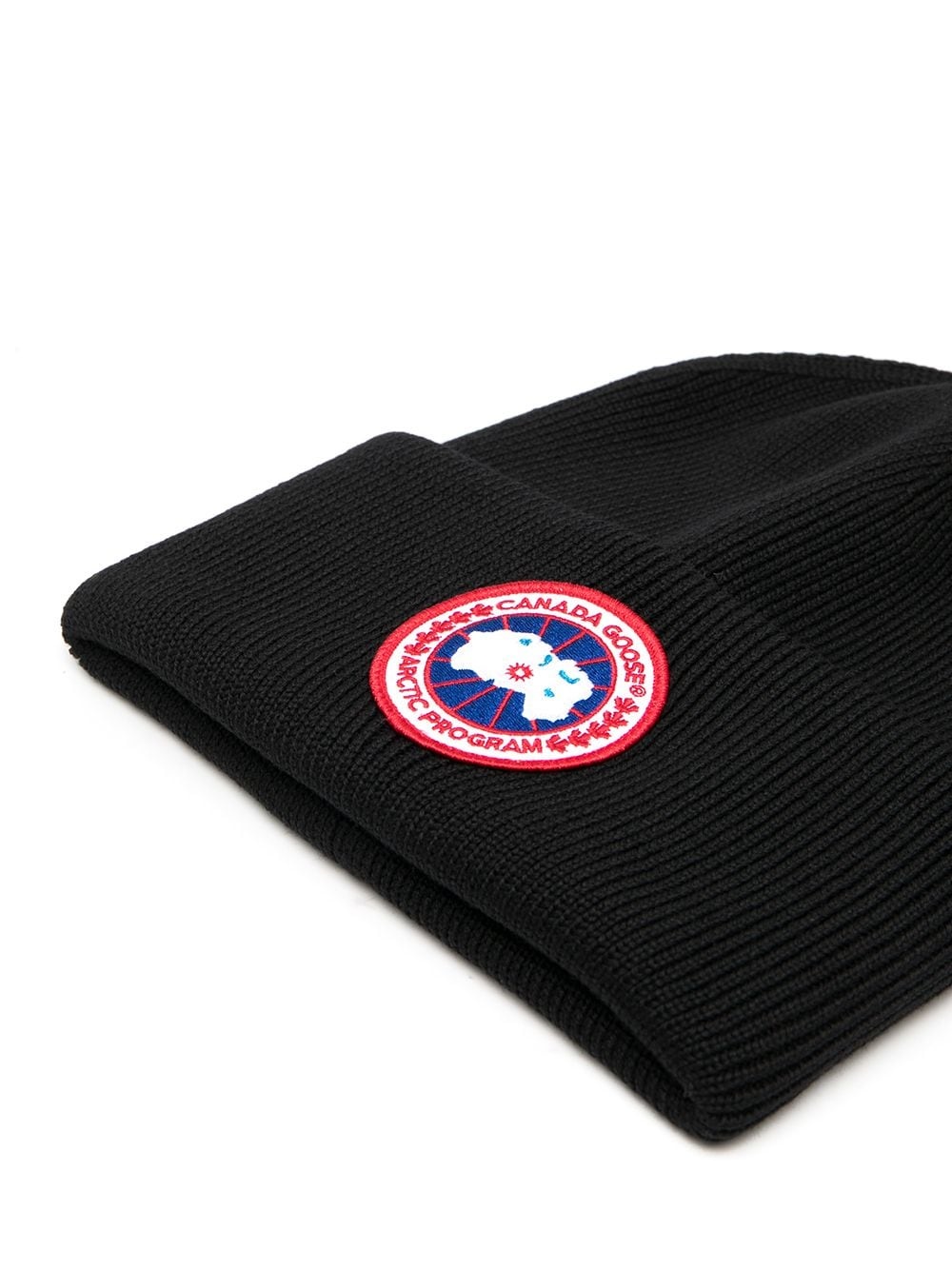 logo-patch wool beanie hat - 2