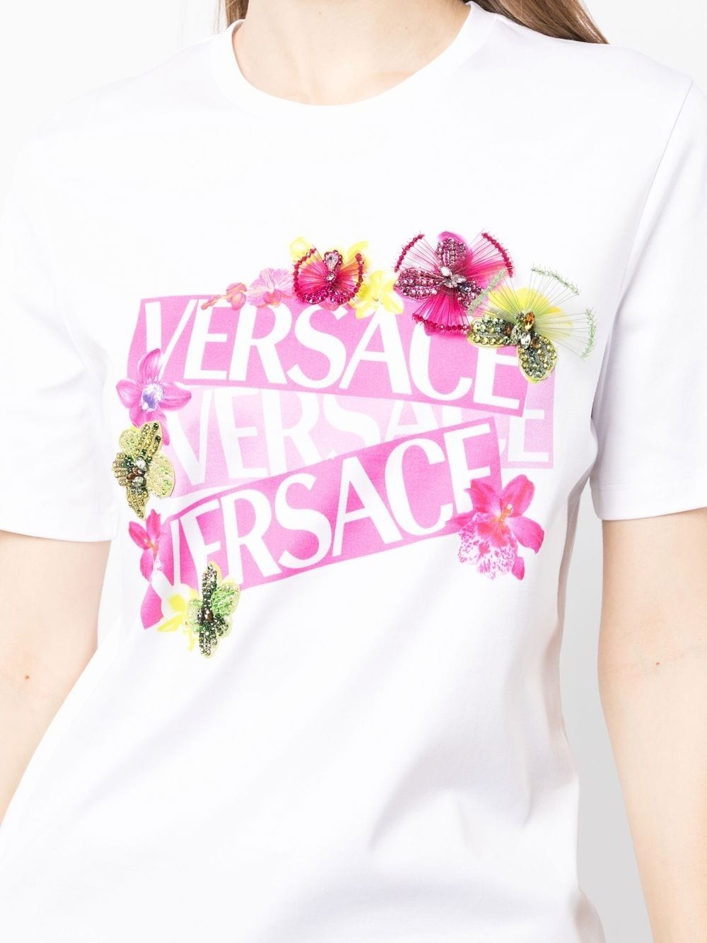 floral logo-print T-shirt - 5