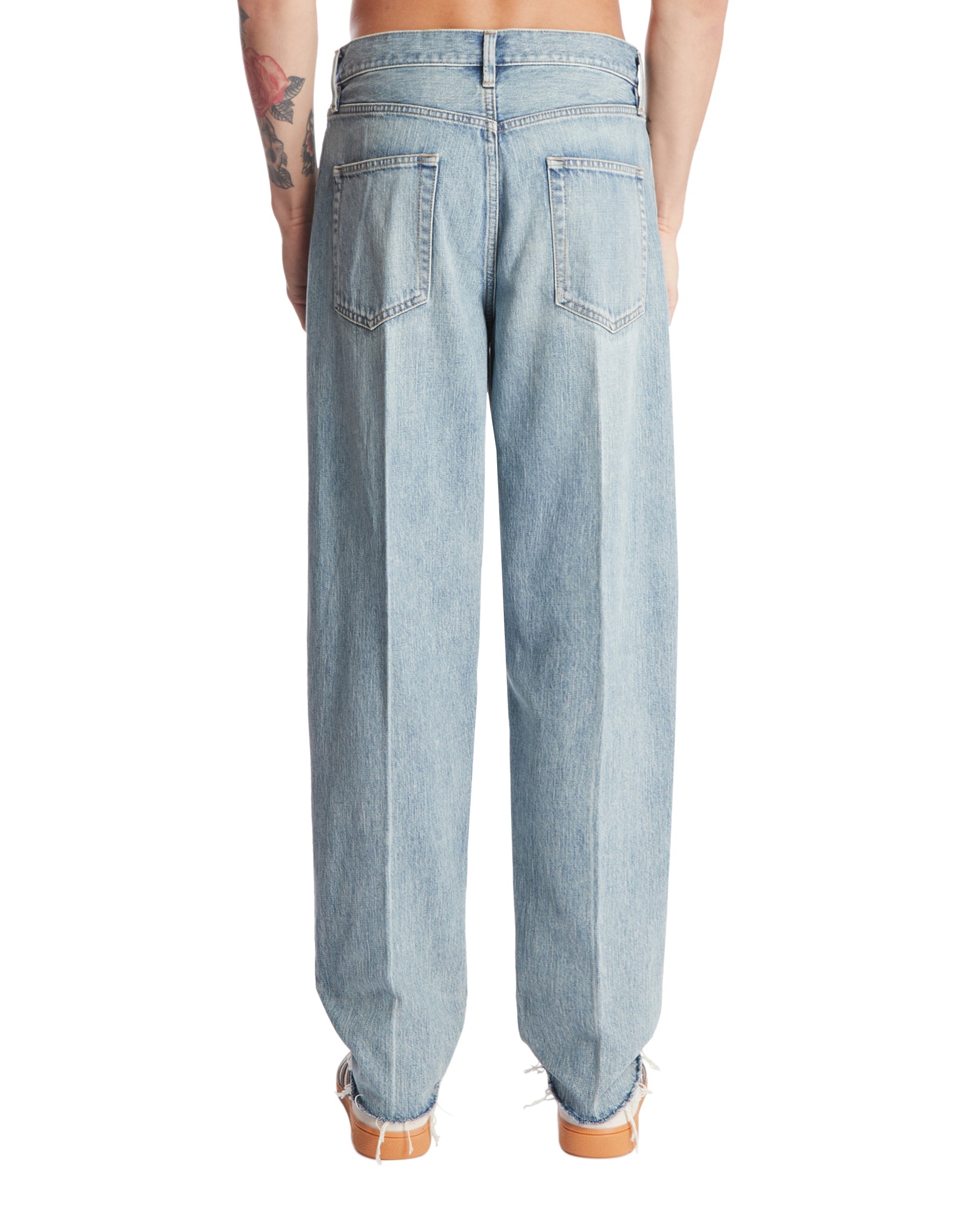 Blue Pleated Jeans - 3