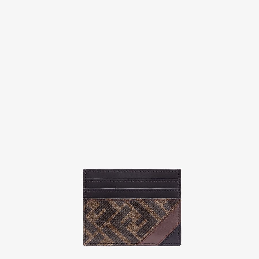 Brown fabric card holder - 1