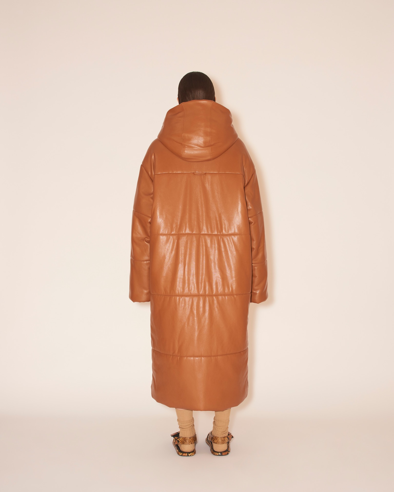 RADI - OKOBOR™ alt-leather padded coat - Tobacco - 9