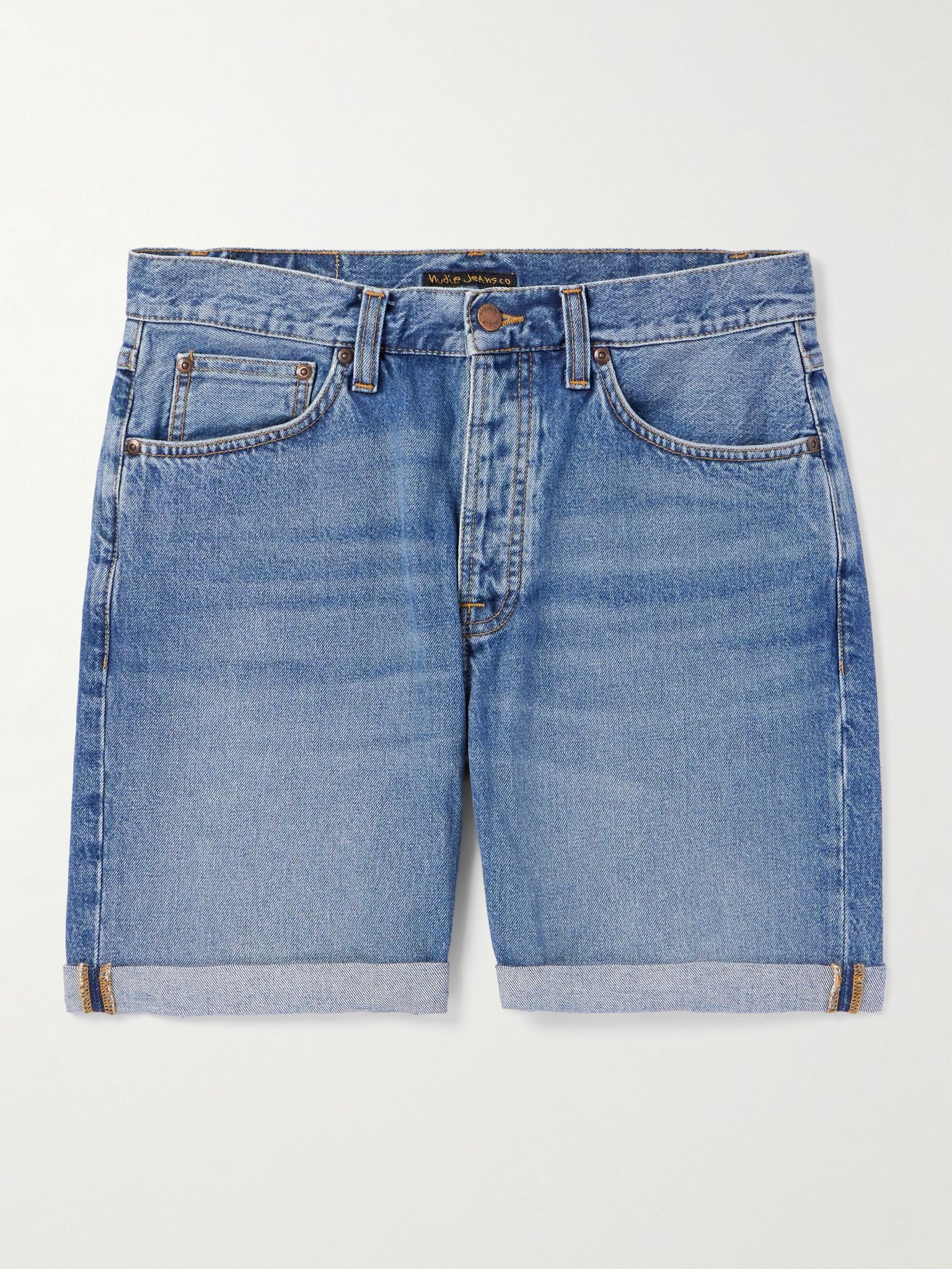 Josh Straight-Leg Denim Shorts Blue - 1