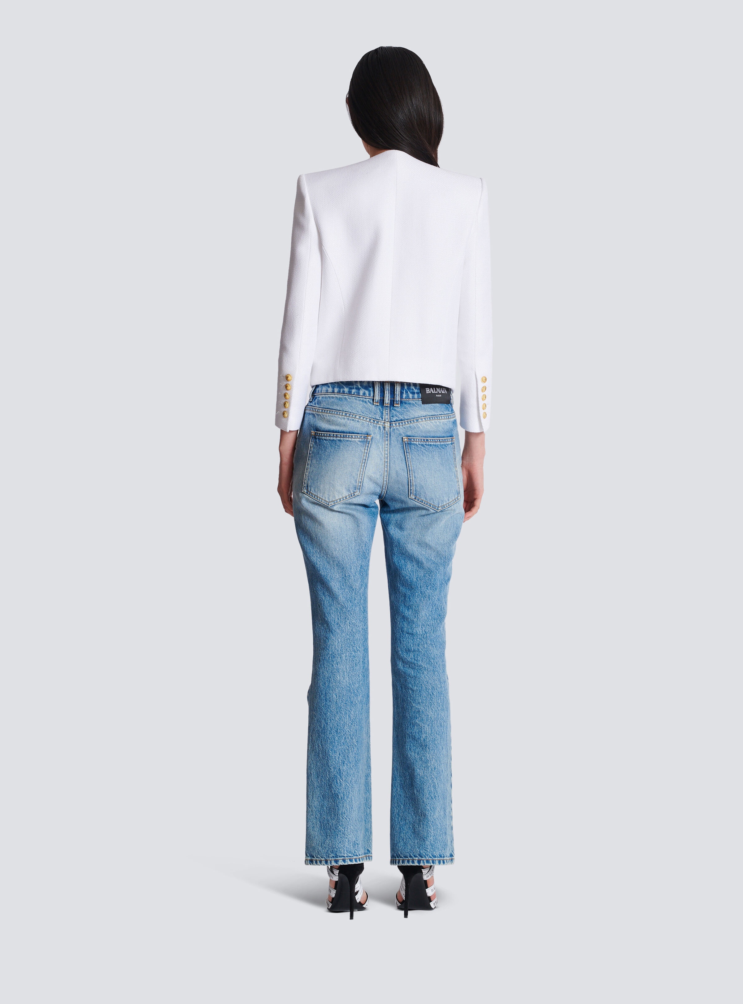 Cropped jacket with 6 buttons - 4