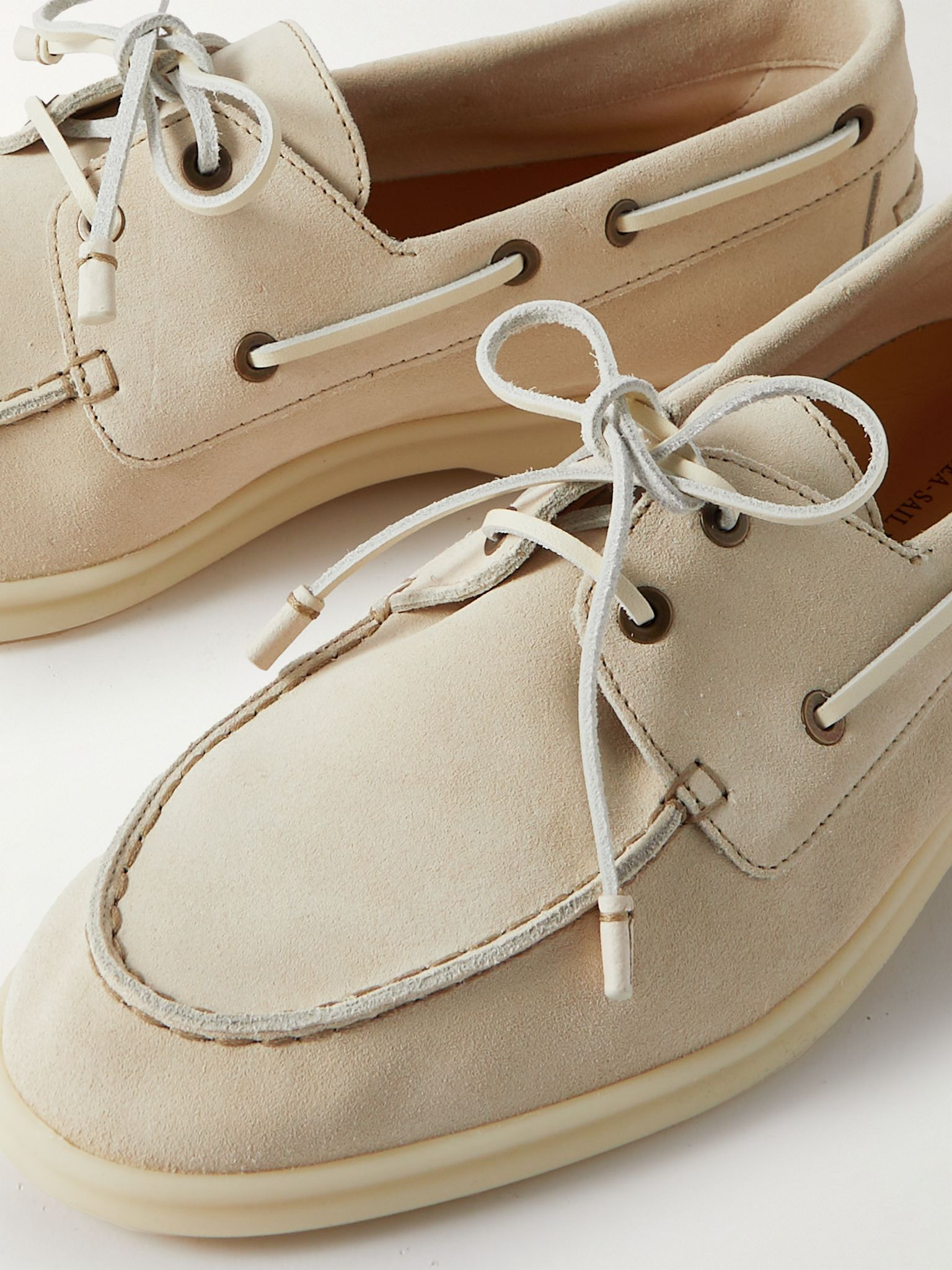 Sea-Sail Walk Suede Boat Shoes Off-white - 6