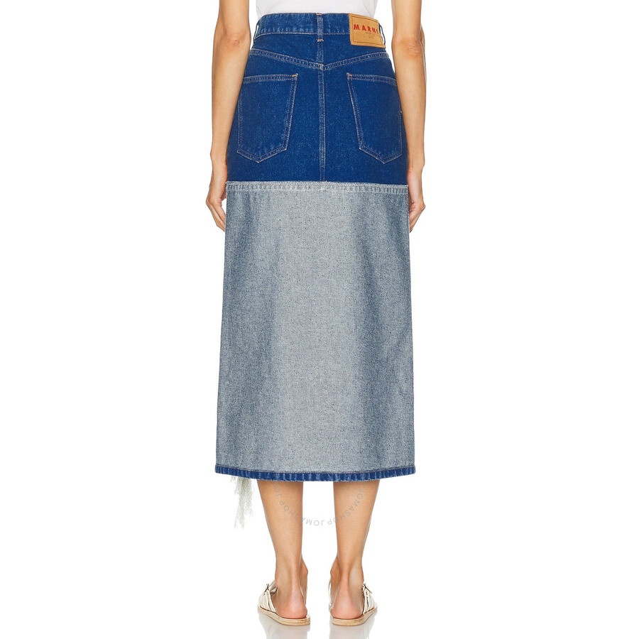 Marni Bleached Coated Denim Midi Skirt - 4