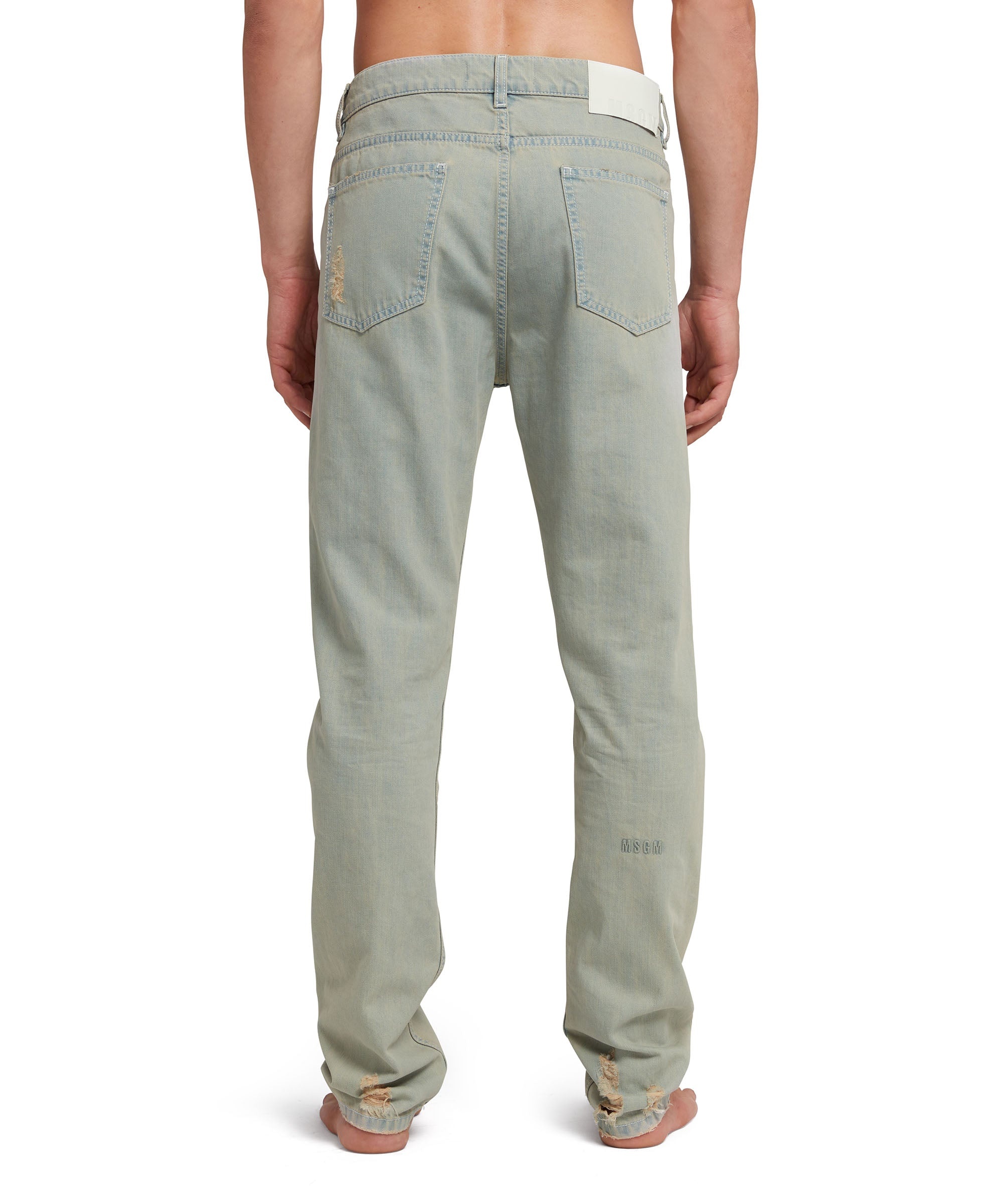 Light denim pants with tears - 3