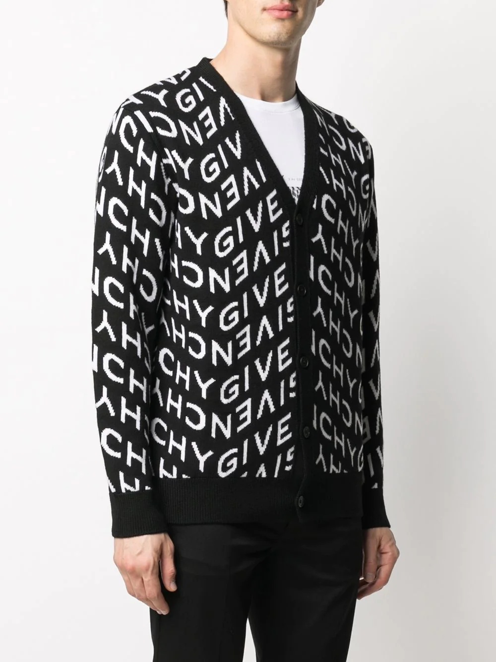 intarsia-knit logo cardigan - 3