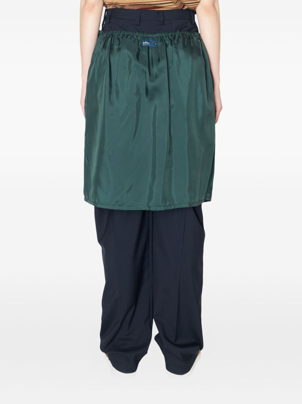 logo-patch skirt trousers - 3