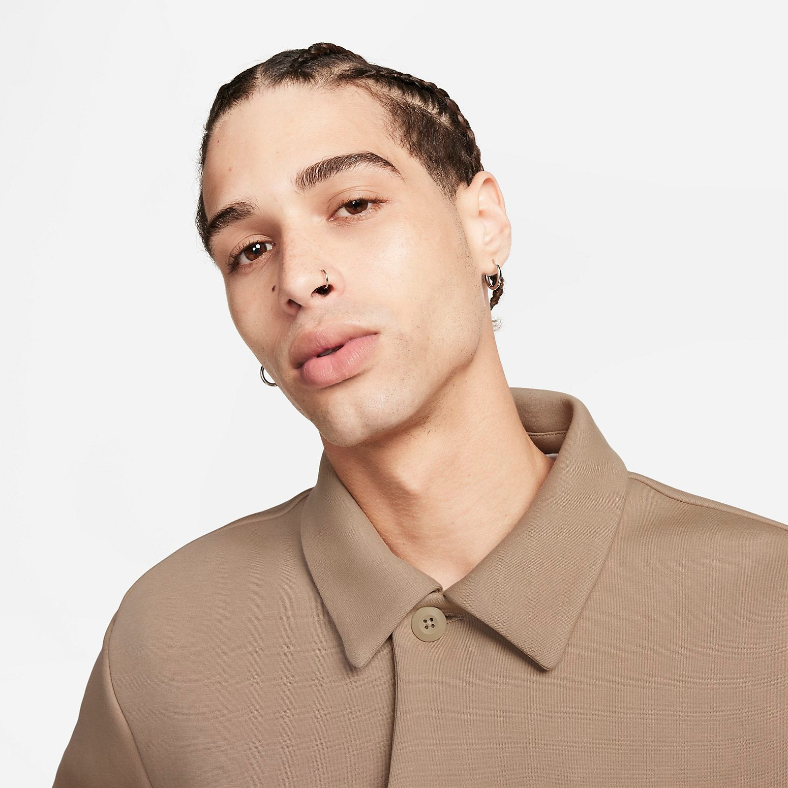 Nike Sportswear Tech Fleece Reimagined Wide Shirt Jacket 'Khaki' FB8168-247 - 2