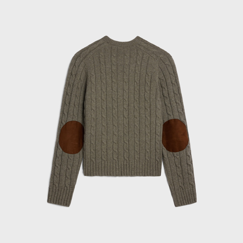 CELINE triomphe sweater in cable-knit cashmere outlook