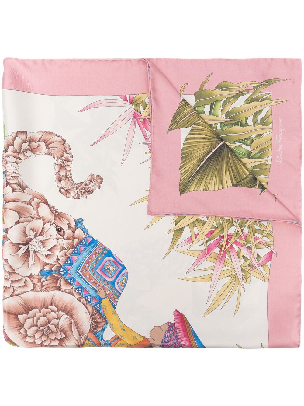 Ferragamo Women India Print Silk Scarf - 1