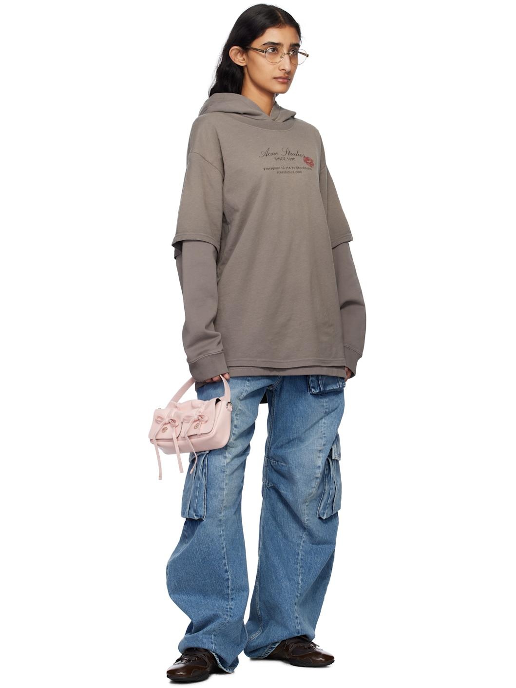 Gray Double-Layered Hoodie - 4