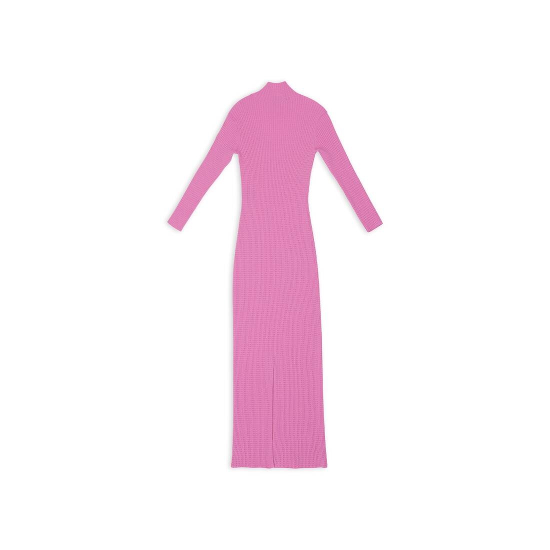 Women's Fitted Dress in Pink - 5