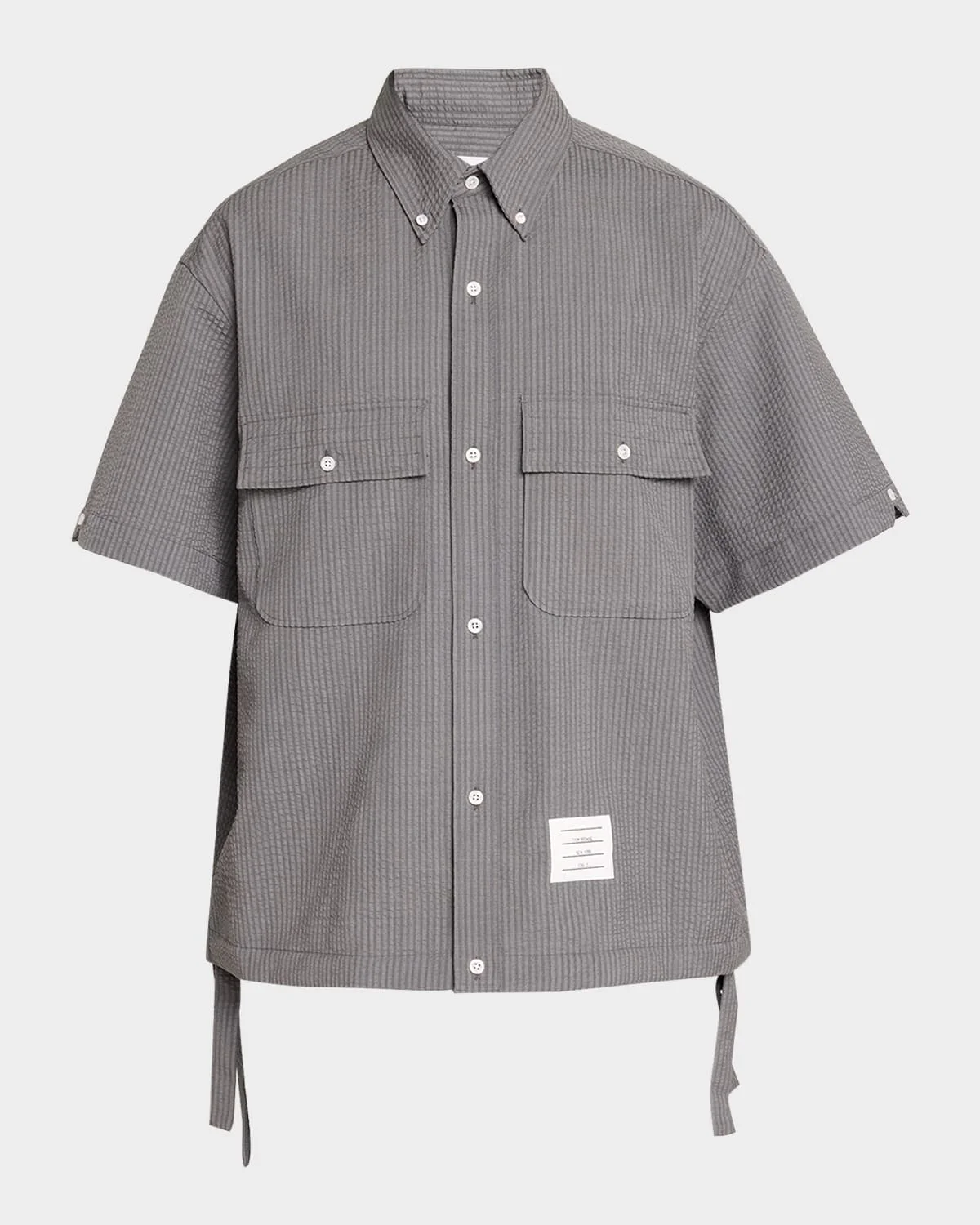 Men's Seersucker Short-Sleeve Track Shirt - 1