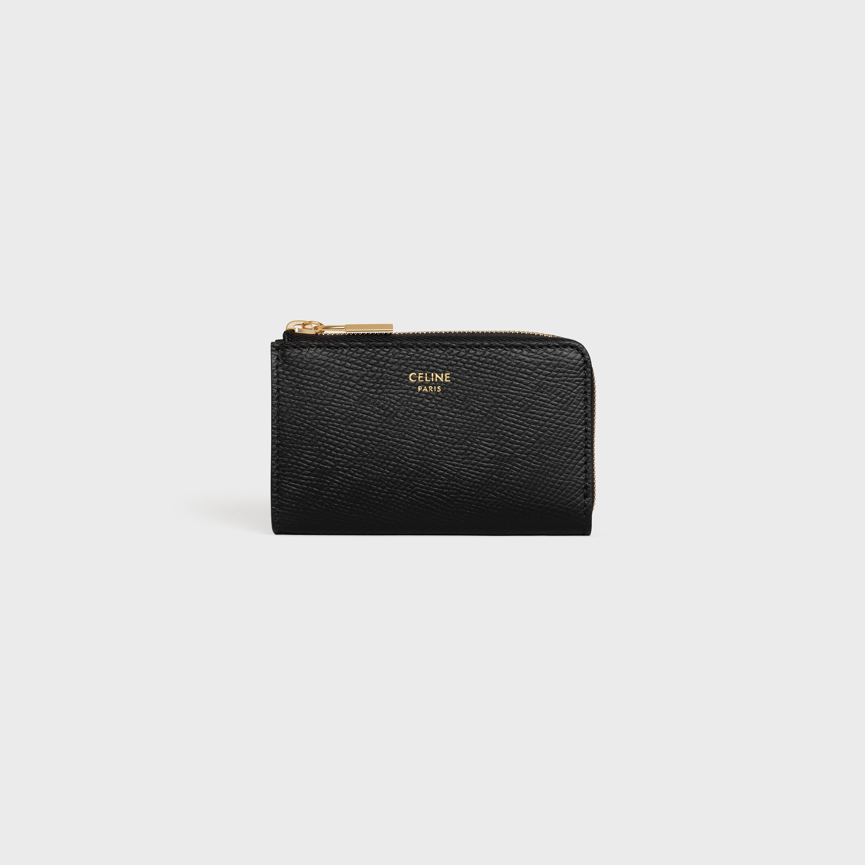 ZIPPED COIN PURSE IN GRAINED CALFSKIN - 1