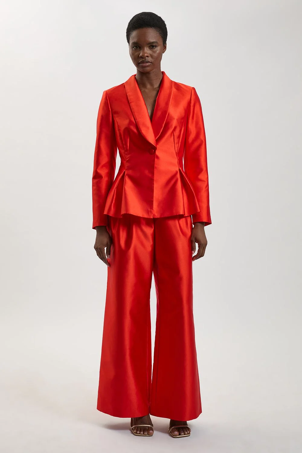Structured Satin Tailored Trouser - 1