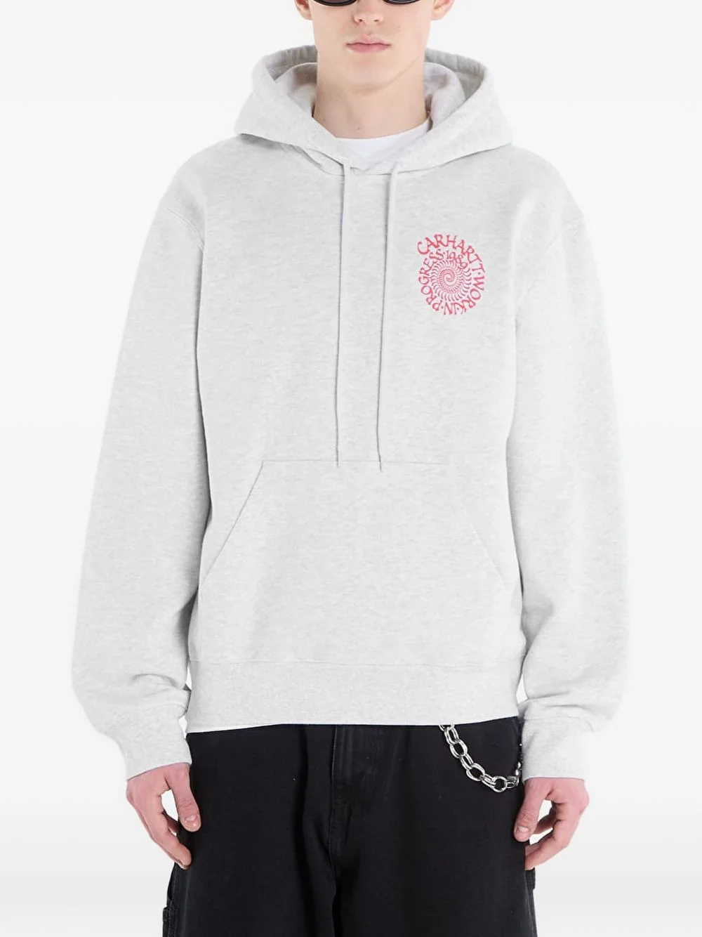 logo-print drawstring hoodie - 1