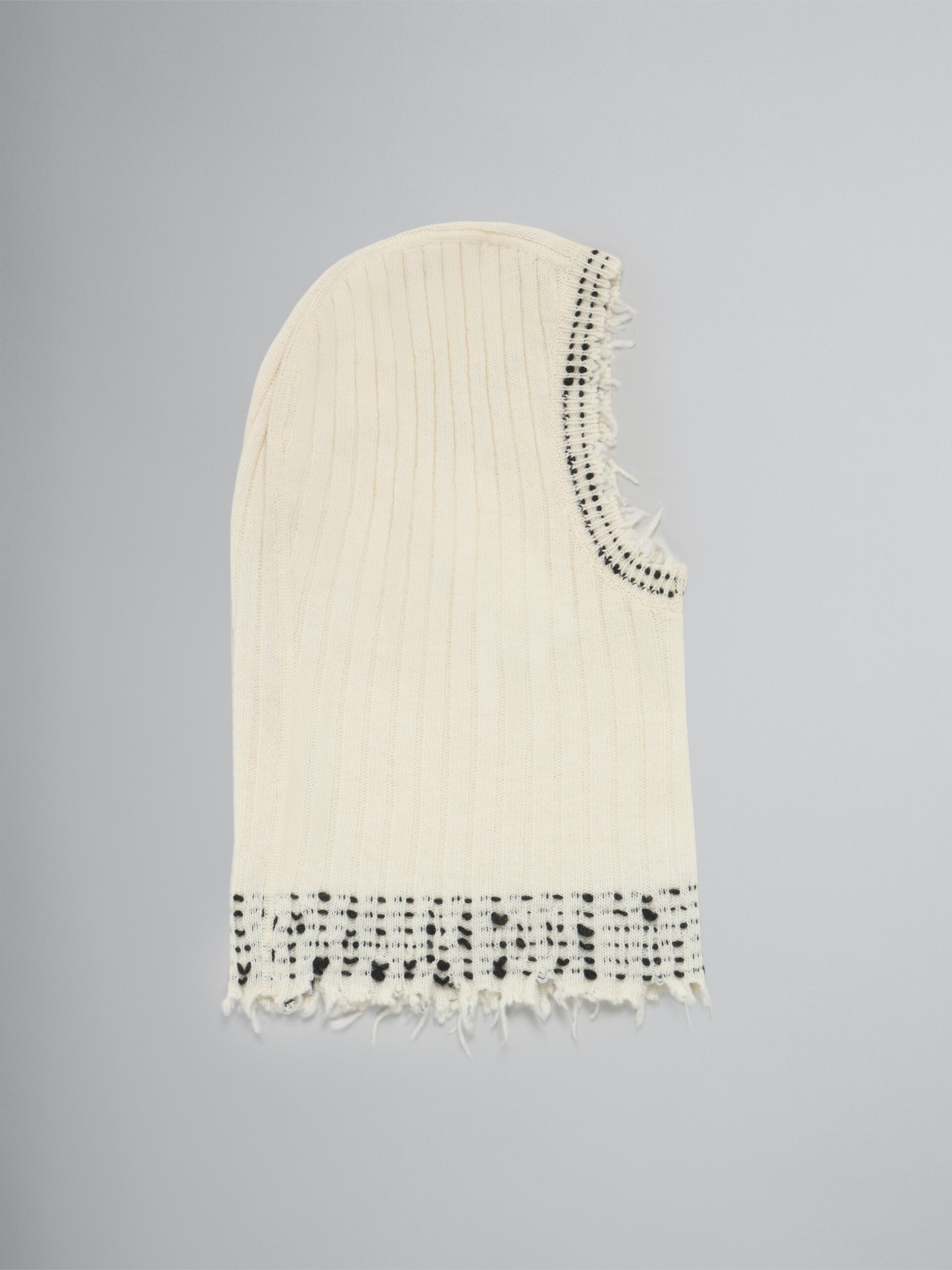 WHITE KNITTED BALACLAVA - 1