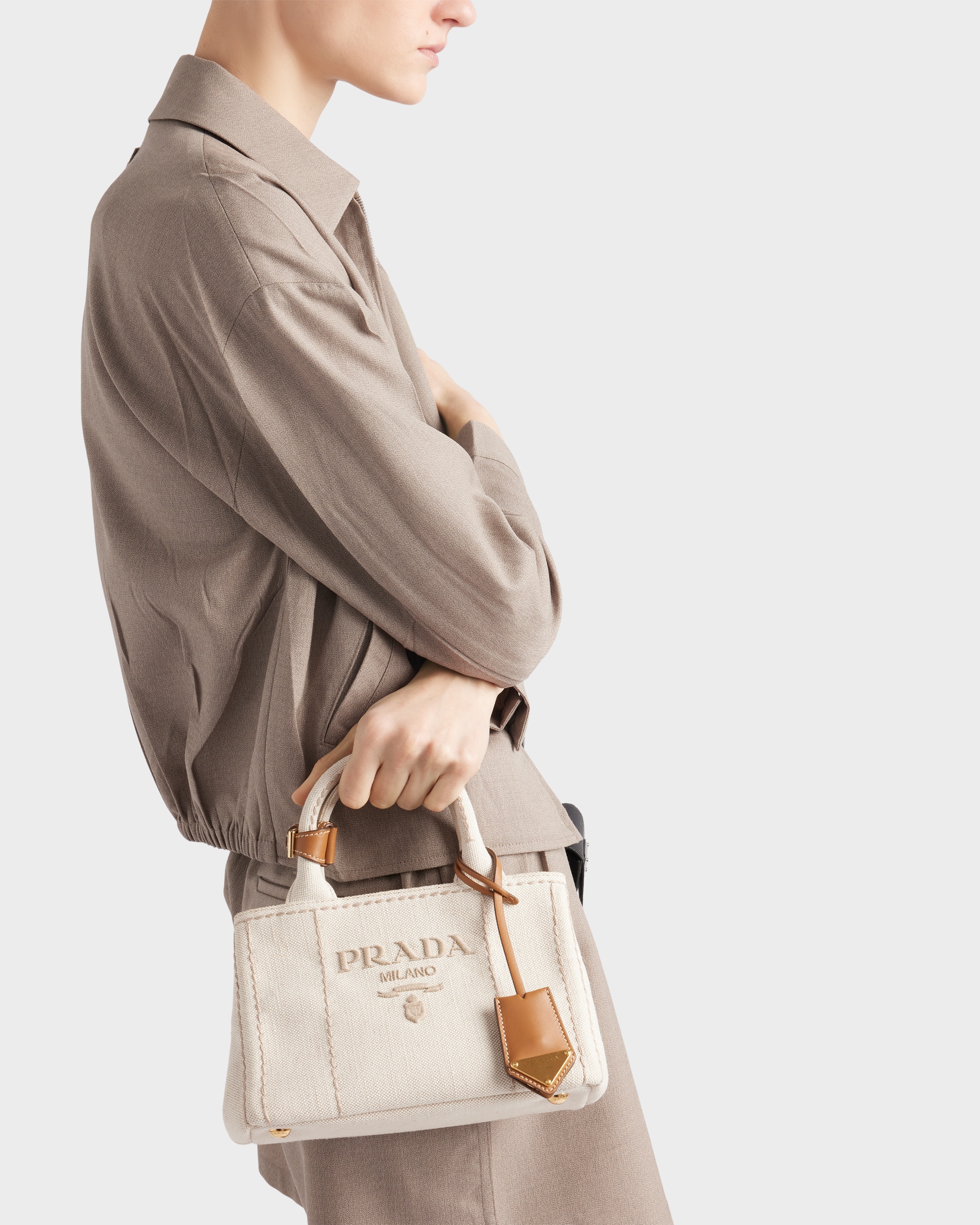 Linen blend mini handbag - 2