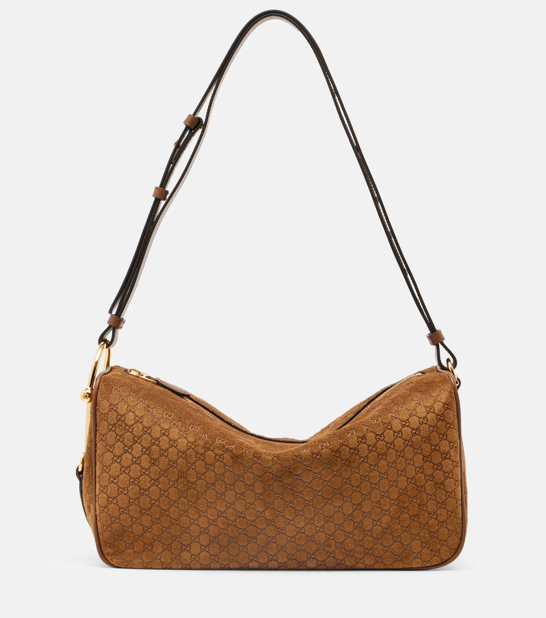 Half Horsebit Medium suede shoulder bag - 1