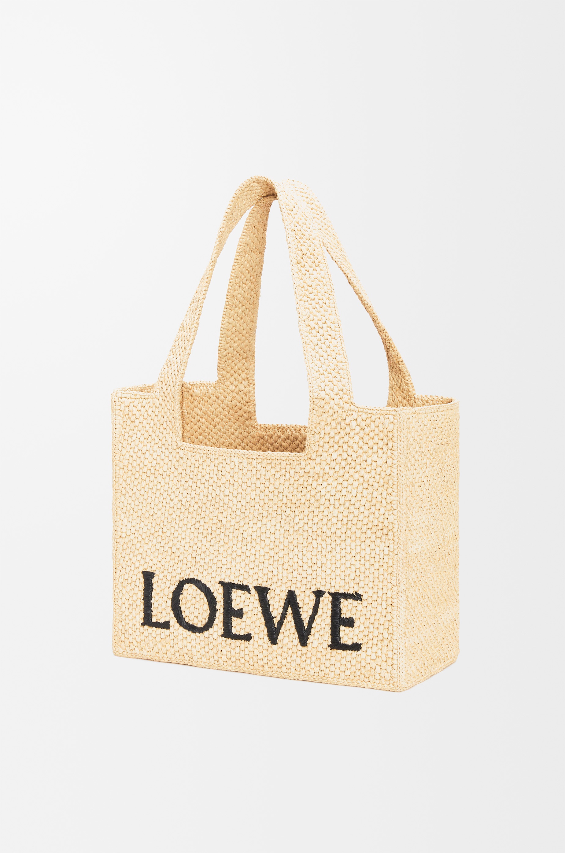 Medium LOEWE Font Tote in raffia - 4