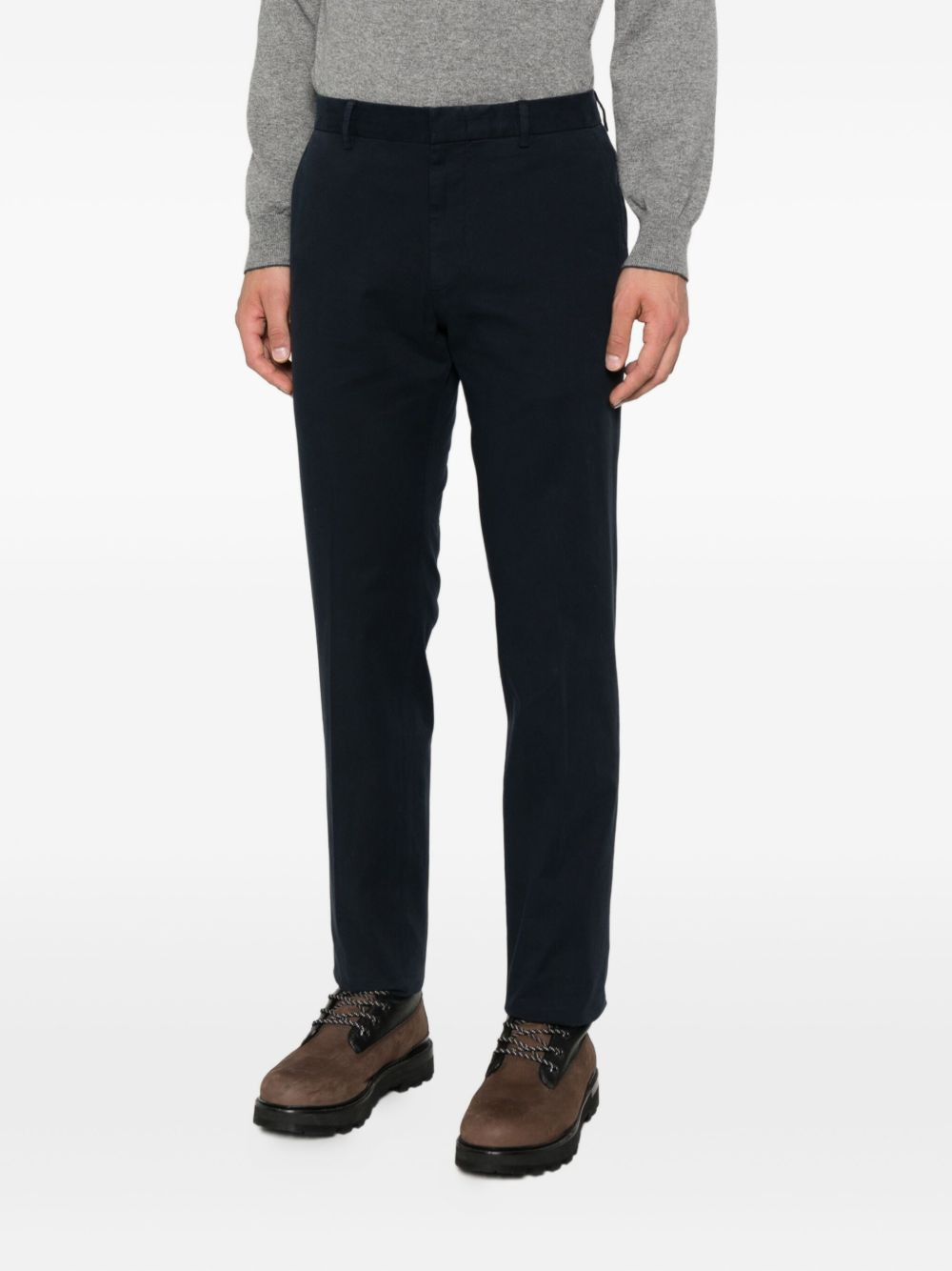 side-pocket raw-edge trousers - 3