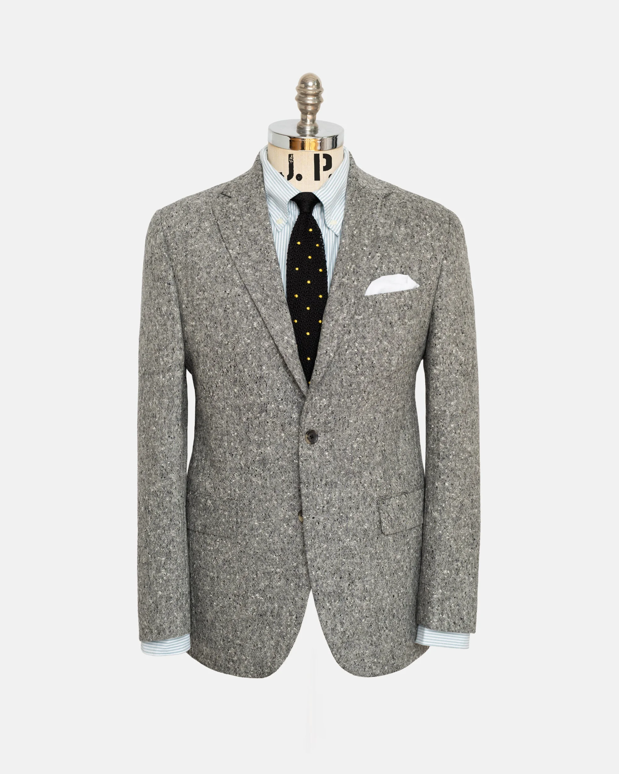 MADE-IN-CANADA BLACK & WHITE DONEGAL TWEED SPORT COAT - 1