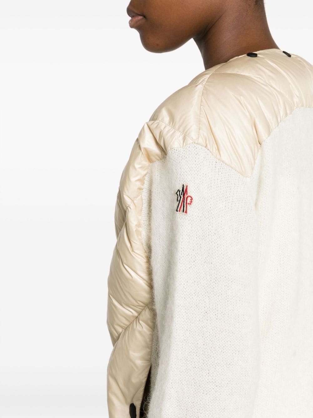 panelled knitted down jacket - 6