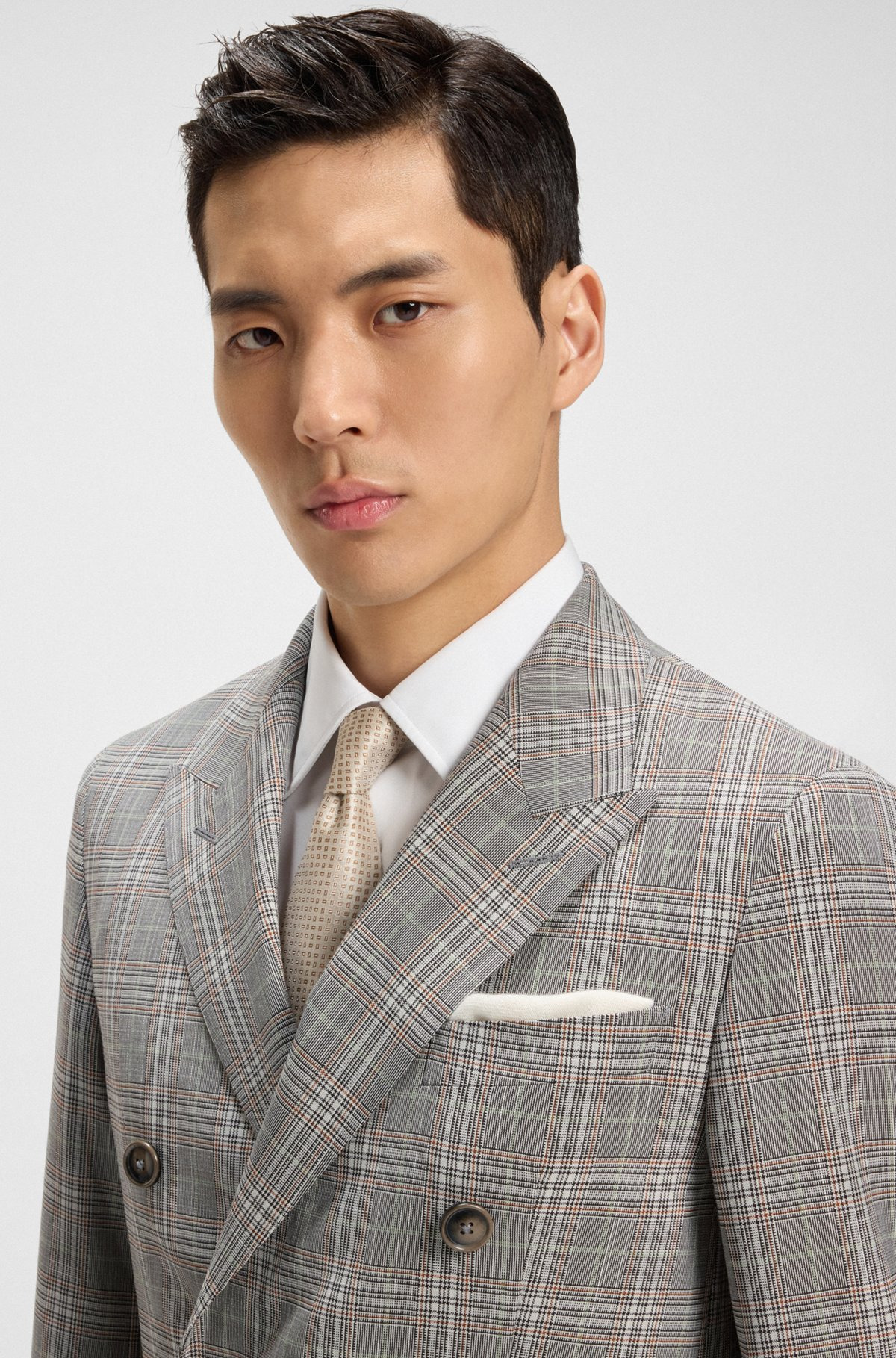 SLIM-FIT JACKET IN CHECKED VIRGIN WOOL - 5