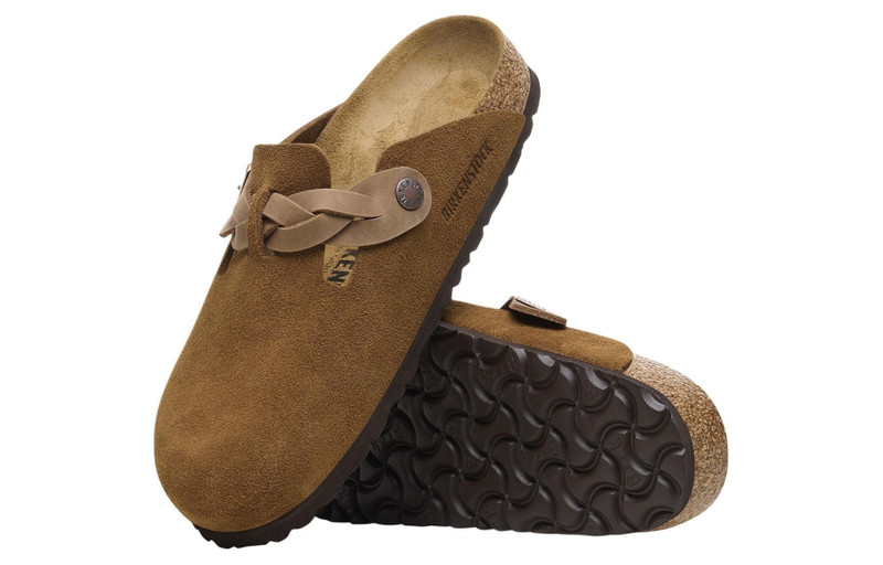 Birkenstock Boston Braided Suede Leather Narrow Fit Sandals 'Mink' 1026713 5