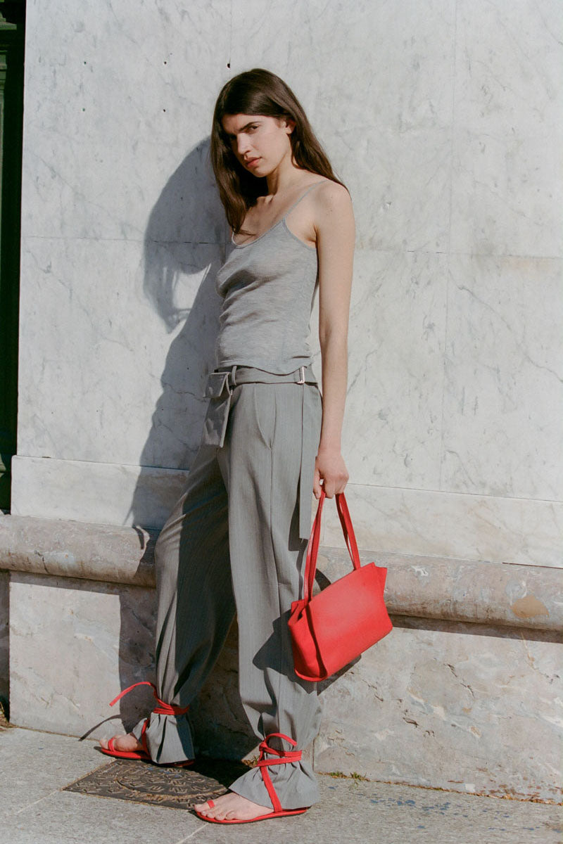 Tie Up Flat - Rosso - 9