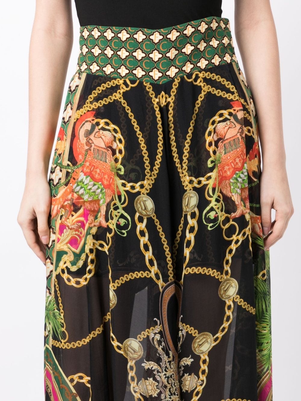 graphic-print sheer trousers - 5