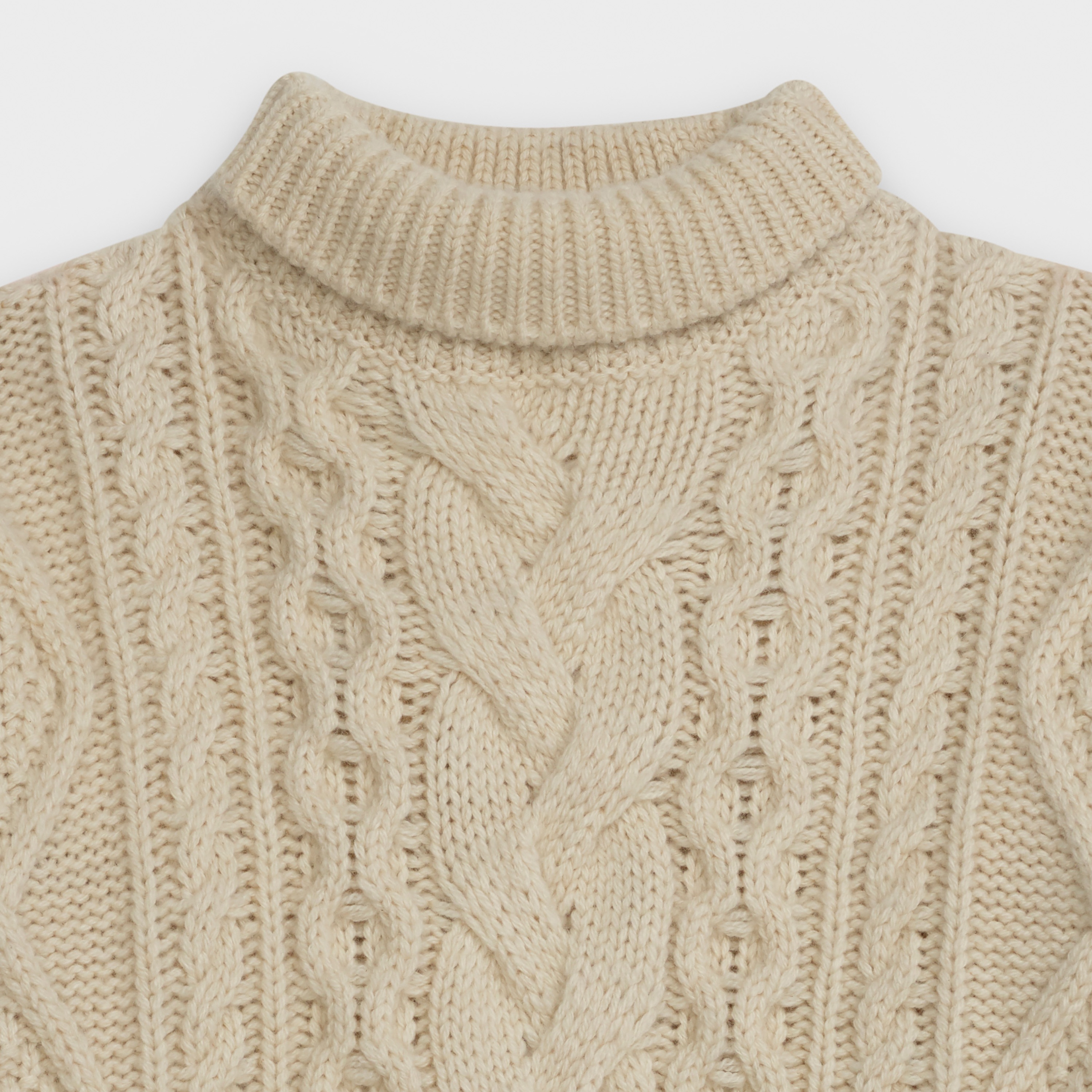 MOCKNECK SWEATER IN 'ARAN' CASHMERE - 3