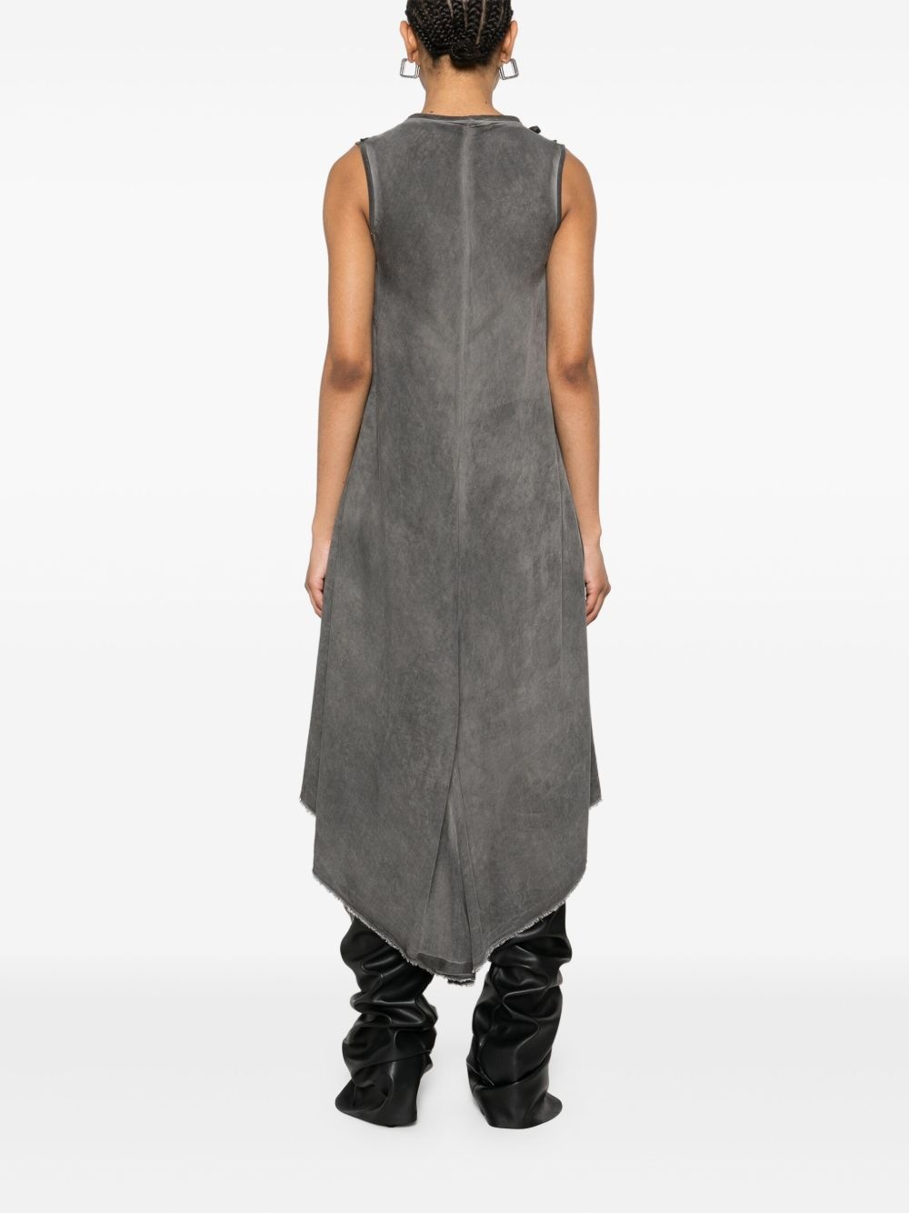 leather-trim midi dress - 4
