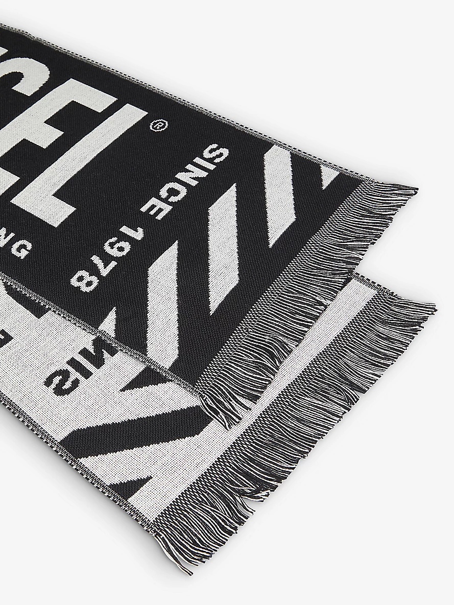 S-Bisc logo-woven wool-blend scarf - 2