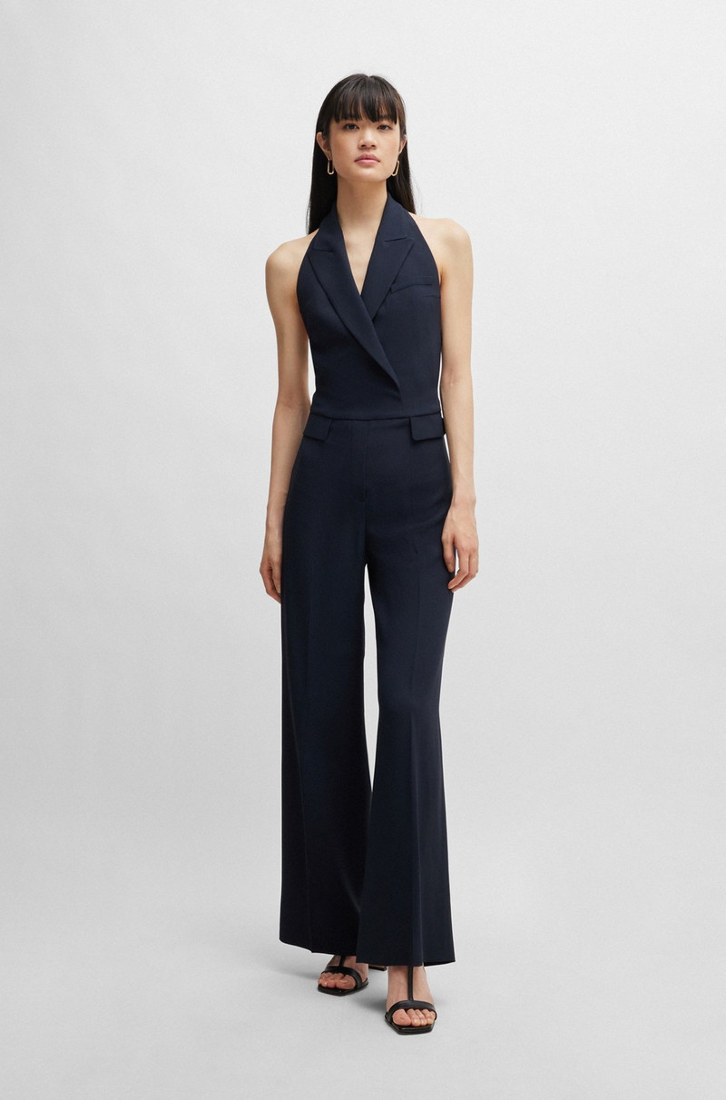 HALTERNECK JUMPSUIT WITH PEAK LAPELS 3