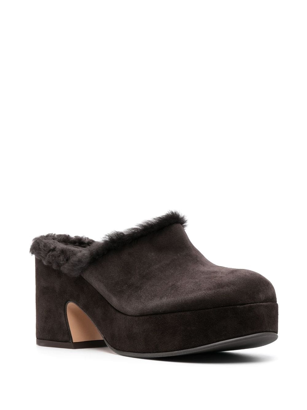 85mm fur-lining suede mules - 2