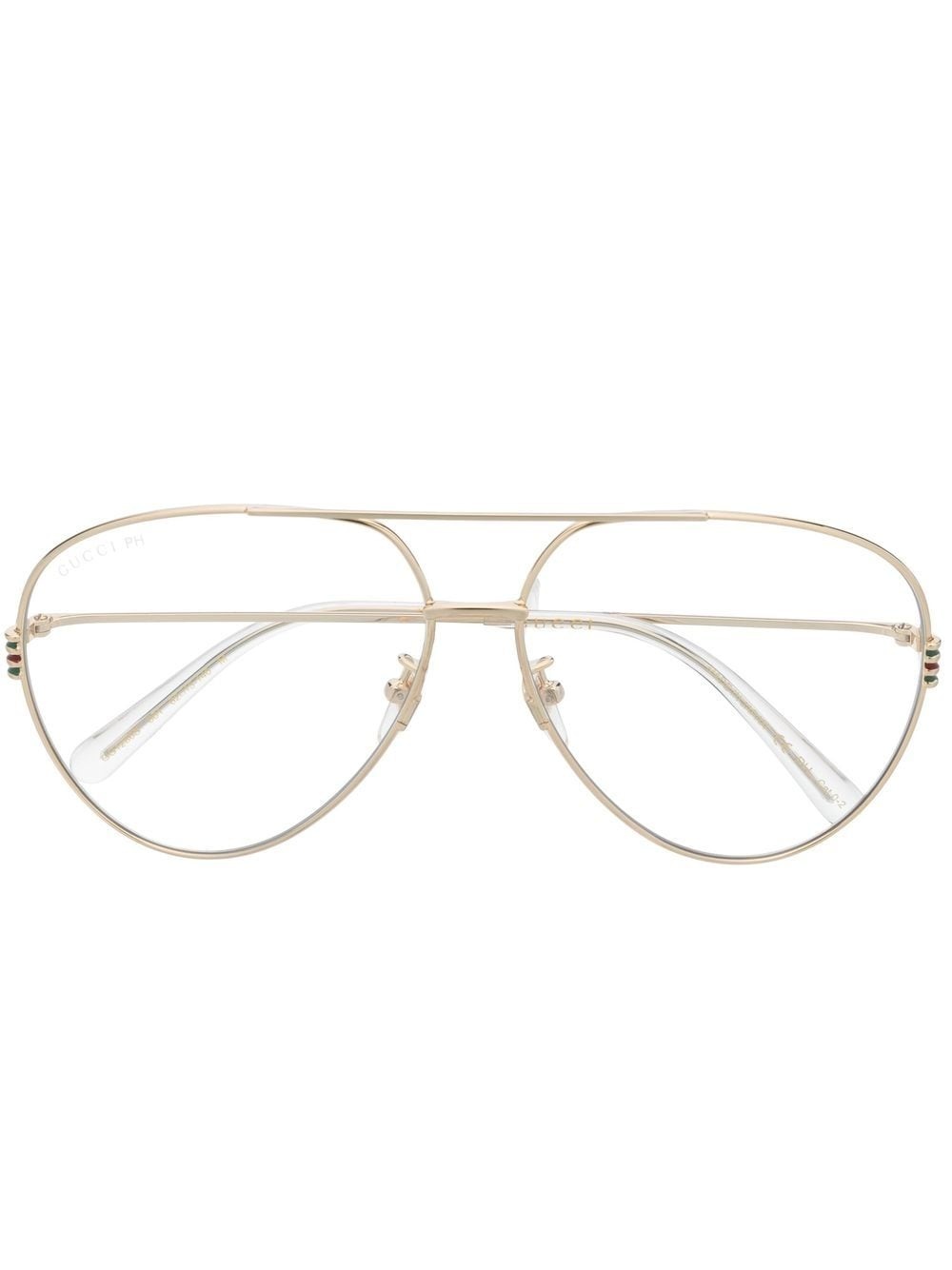 gold-tone pilot-frame glasses - 1