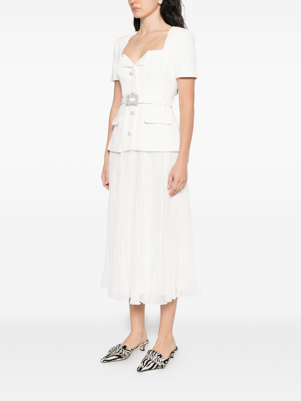 v-neck midi dress - 3