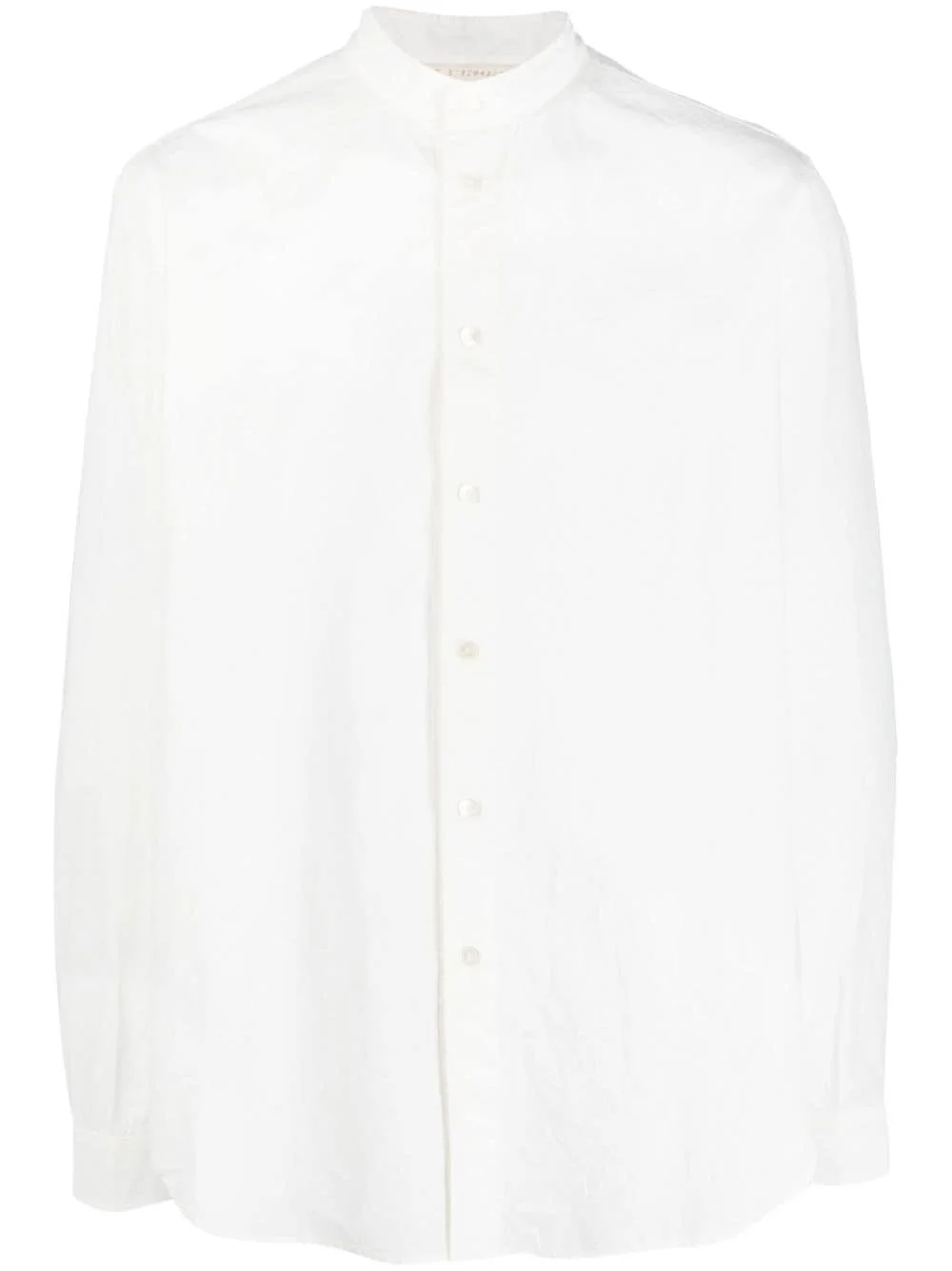 band-collar cotton shirt - 1
