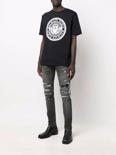 Balmain logo crest-print T-shirt outlook