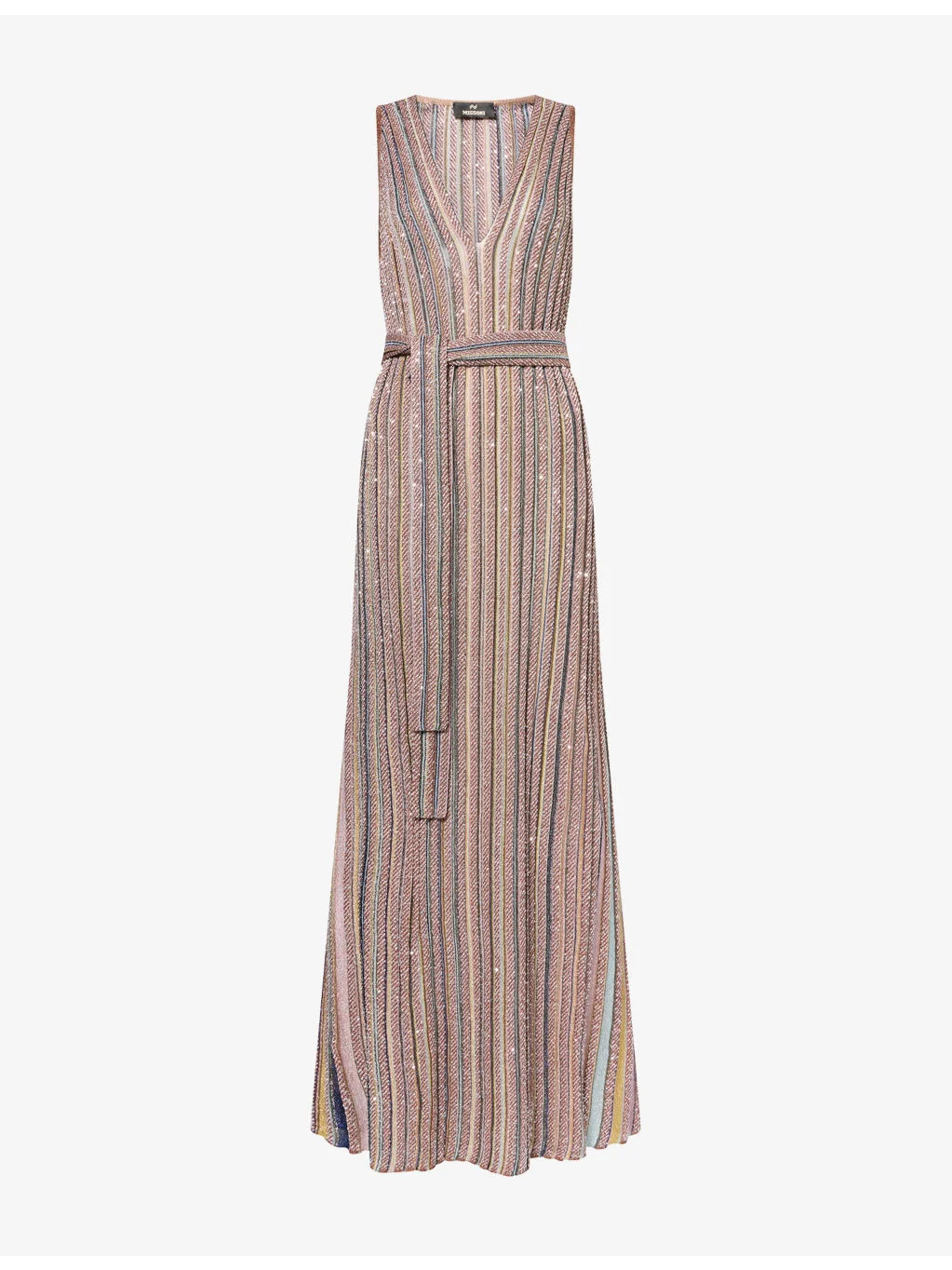Sleeveless Striped Knitted Maxi Dress - 1