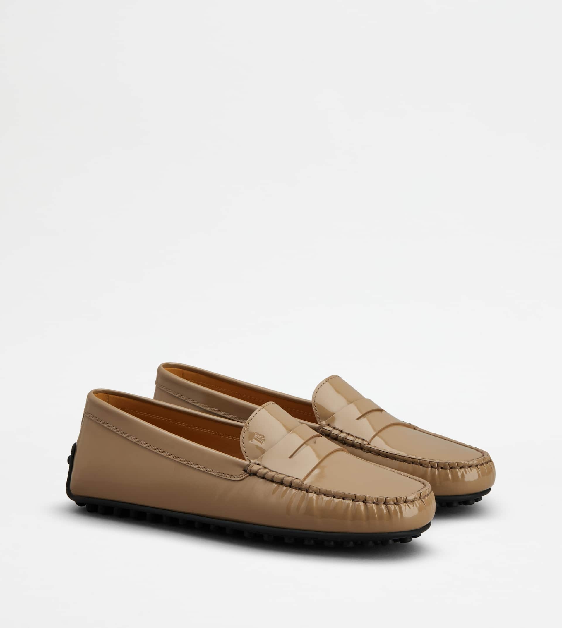 CITY GOMMINO DRIVING SHOES IN PATENT LEATHER - BROWN - 2