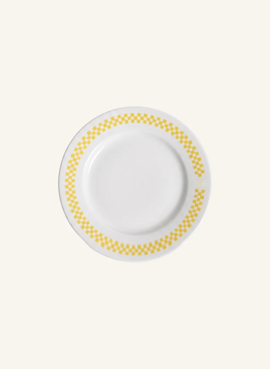 CHECKERBOARD PORCELAIN DESERT PLATE - 1
