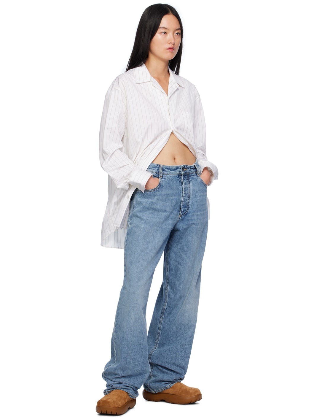 White Pinstripe Shirt - 4