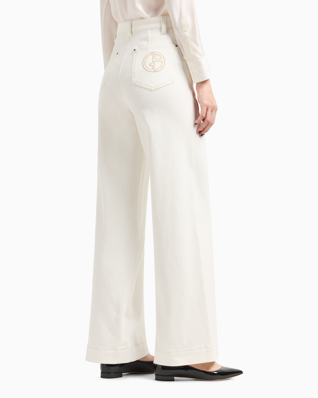 Denim Collection wide-leg trousers in stretch cotton denim - 3