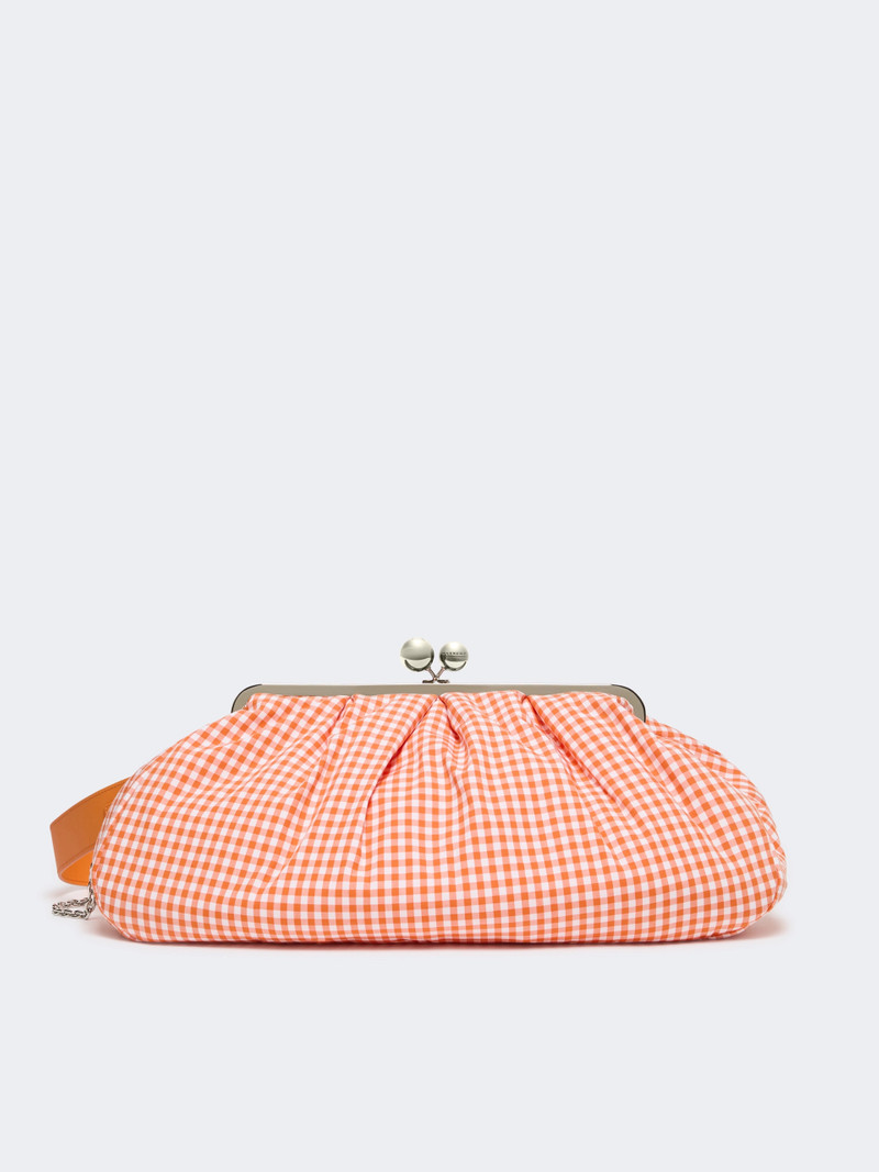 BETA Large gingham cotton Pasticcino Bag - ORANGE 1
