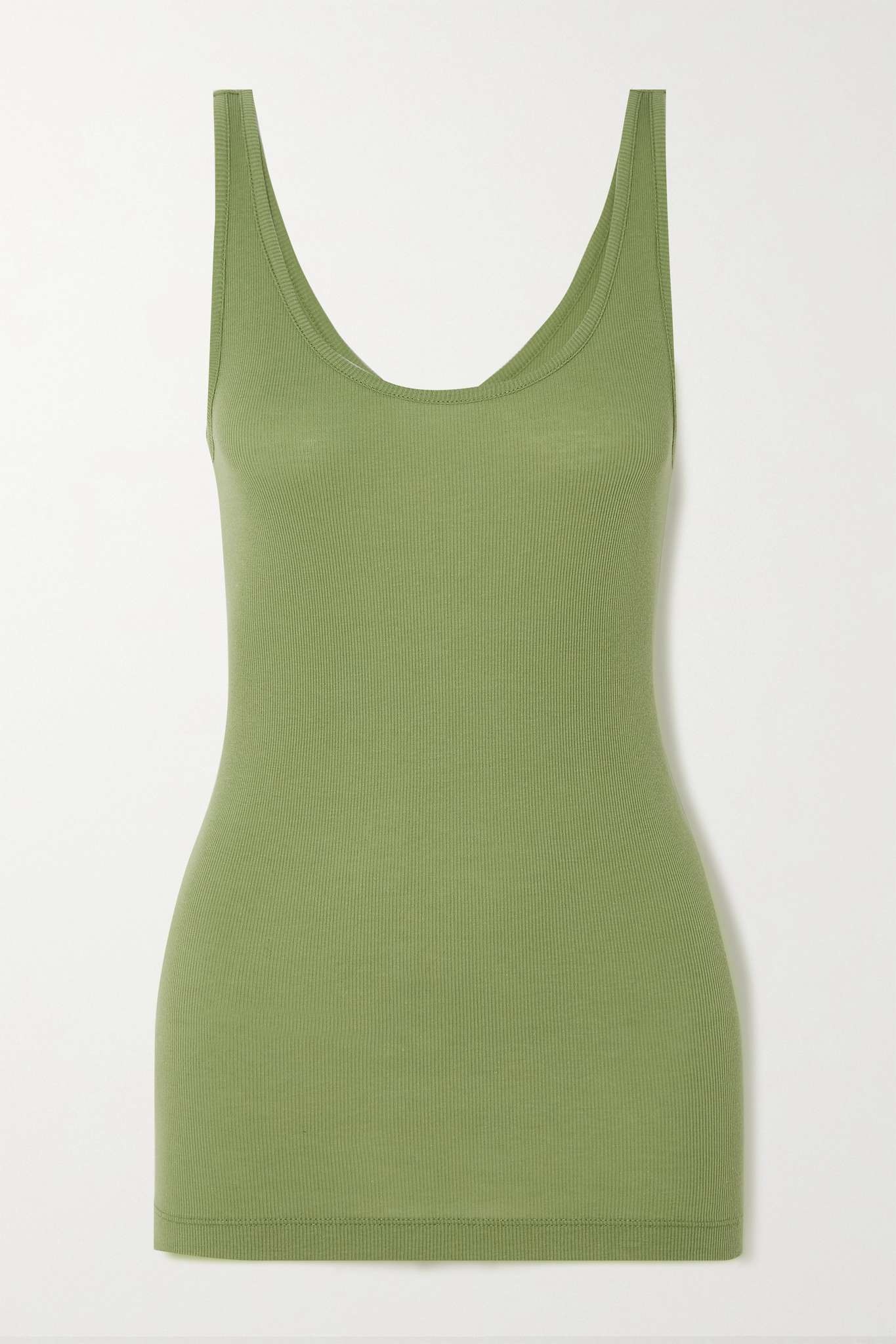 Ribbed Pima cotton and modal-blend tank - 1